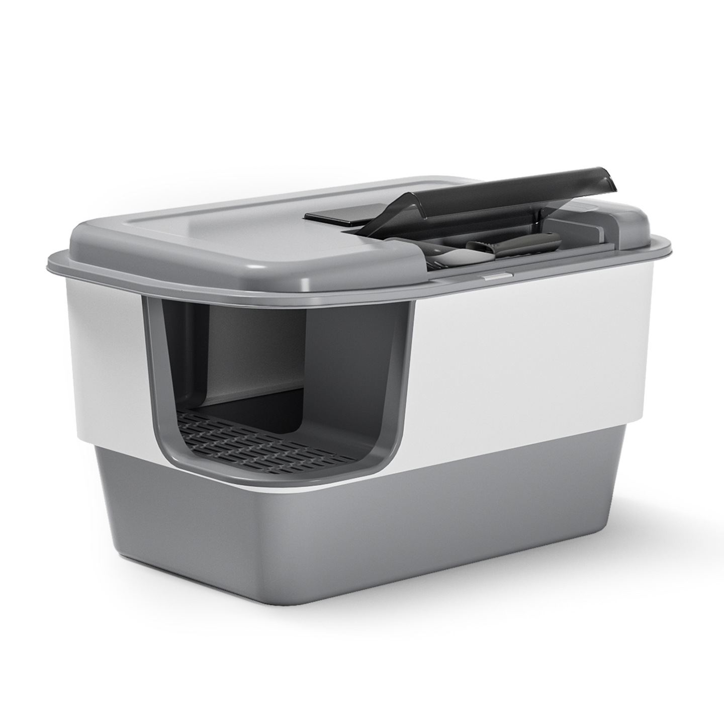 Plastic enclosed cat litter box collection