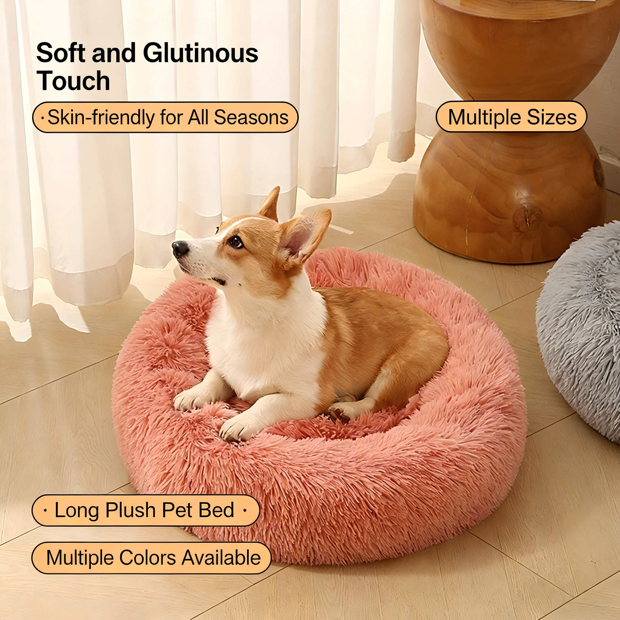 Comfortable plush pet bed collection